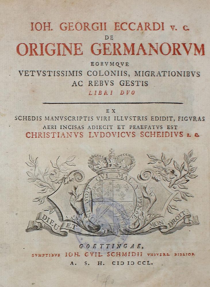 Große Abbildung Nr.1: 133-66 Eckhardt,J.G.: (Alte Drucke, Handschriften und Theologie)