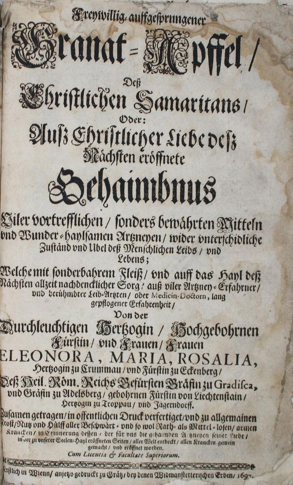 Große Abbildung Nr.1: 133-69 Eleonora Maria Rosalia, Herogin v. Troppau.: (Alte Drucke, Handschriften und Theologie)
