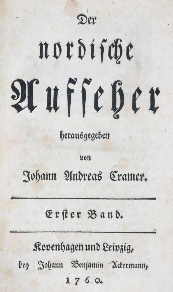 Große Abbildung Nr.1: 133-723 Aufseher, Der nordische,: (Literatur und illustrierte Bücher bis 19.Jahrhundert)