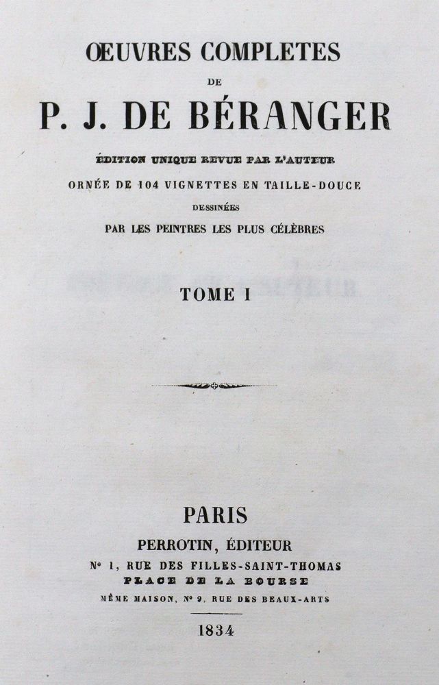 Große Abbildung Nr.2: 133-728 Beranger,P.J.de.: (Literatur und illustrierte Bücher bis 19.Jahrhundert)