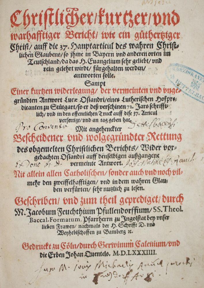 Große Abbildung Nr.1: 133-73 Feucht,J.: (Alte Drucke, Handschriften und Theologie)