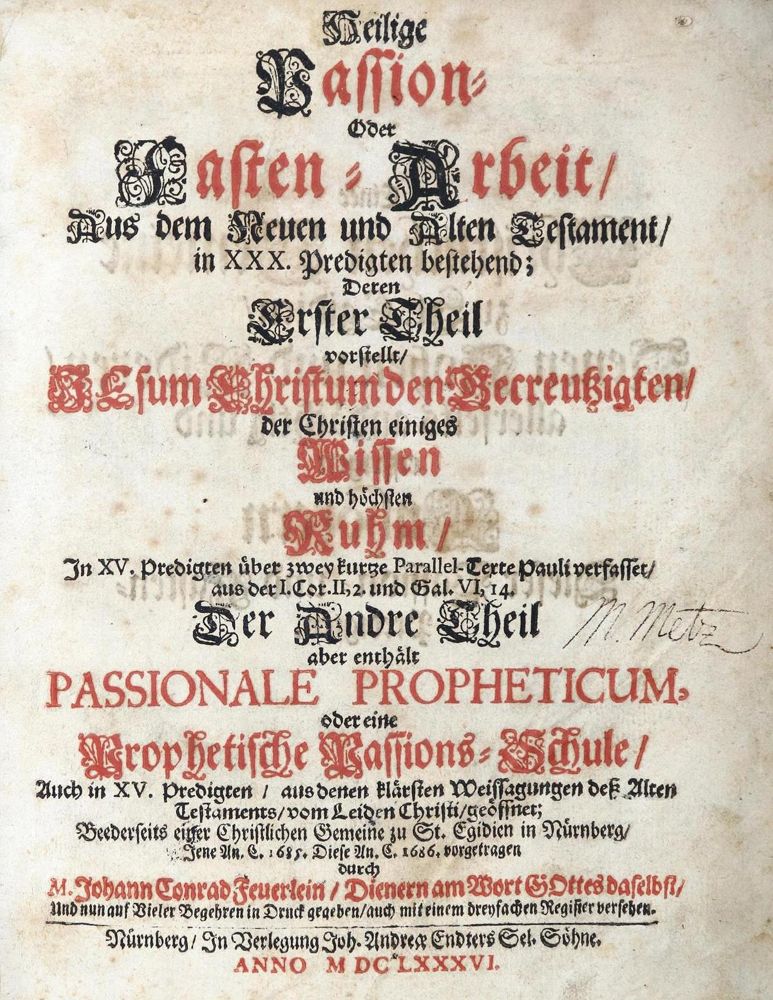 Große Abbildung Nr.1: 133-74 Feuerlein,J.C.: (Alte Drucke, Handschriften und Theologie)