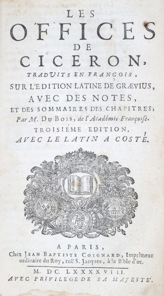 Große Abbildung Nr.1: 133-744 Cicero,M.T.: (Literatur und illustrierte Bücher bis 19.Jahrhundert)