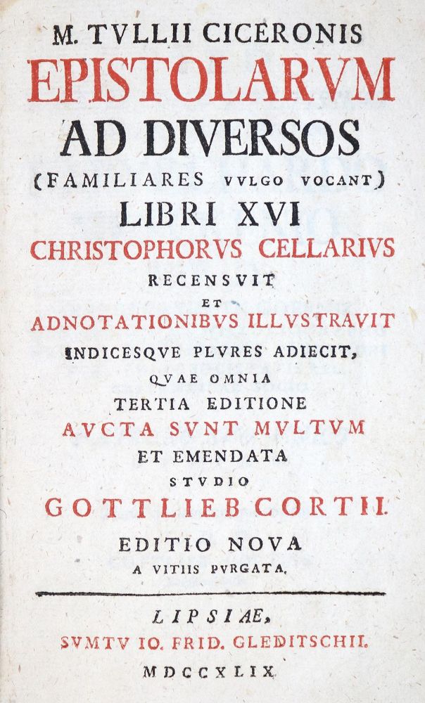 Große Abbildung Nr.4: 133-745 Cicero,M.T.: (Literatur und illustrierte Bücher bis 19.Jahrhundert)