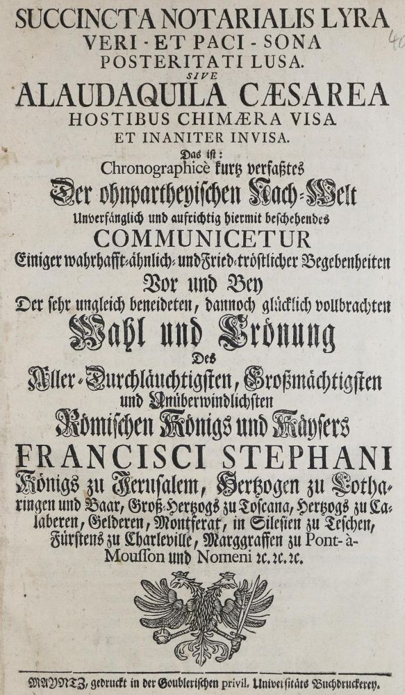 Große Abbildung Nr.1: 133-76 Franz I.: (Alte Drucke, Handschriften und Theologie)