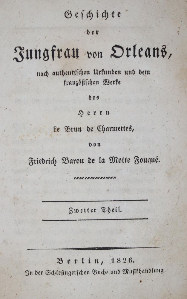Große Abbildung Nr.2: 133-765 Foque, F. de la Motte.: (Literatur und illustrierte Bücher bis 19.Jahrhundert)