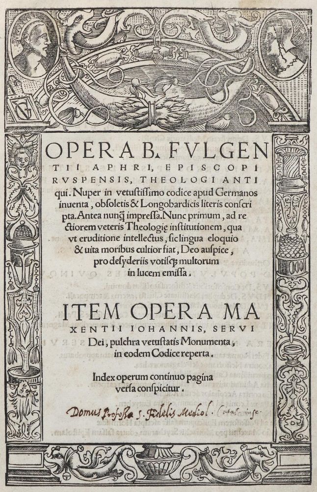 Große Abbildung Nr.1: 133-77 Fulgentius Ruspensis.: (Alte Drucke, Handschriften und Theologie)