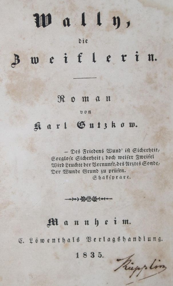 Große Abbildung Nr.1: 133-787 Gutzkow,K.: (Literatur und illustrierte Bücher bis 19.Jahrhundert)