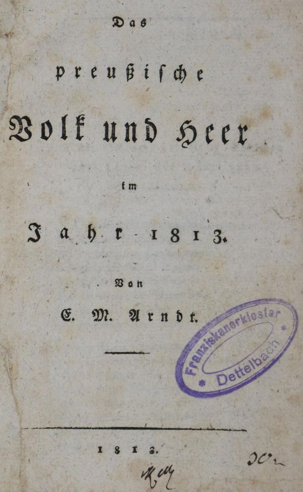 Große Abbildung Nr.1: 133-8 Arndt,E.M.: (Alte Drucke, Handschriften und Theologie)