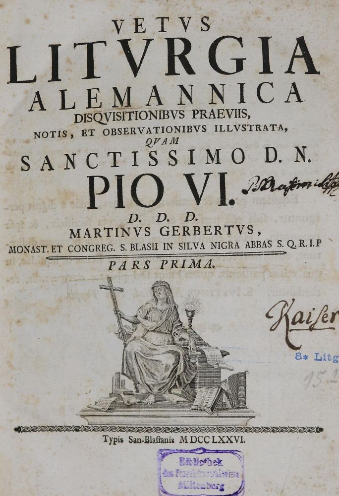 Große Abbildung Nr.1: 133-80 Gerbert,M.: (Alte Drucke, Handschriften und Theologie)