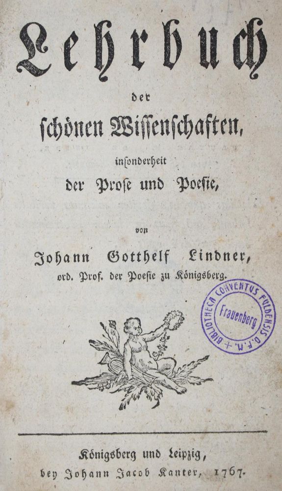 Große Abbildung Nr.1: 133-810 Lindner,J.G.: (Literatur und illustrierte Bücher bis 19.Jahrhundert)