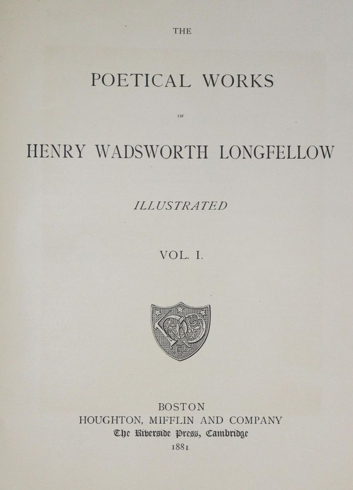 Große Abbildung Nr.1: 133-813 Longfellow,H.W.: (Literatur und illustrierte Bücher bis 19.Jahrhundert)