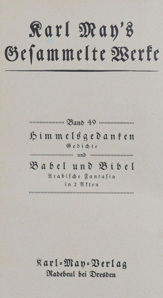 Große Abbildung Nr.1: 133-822 May,K.: (Literatur und illustrierte Bücher bis 19.Jahrhundert)