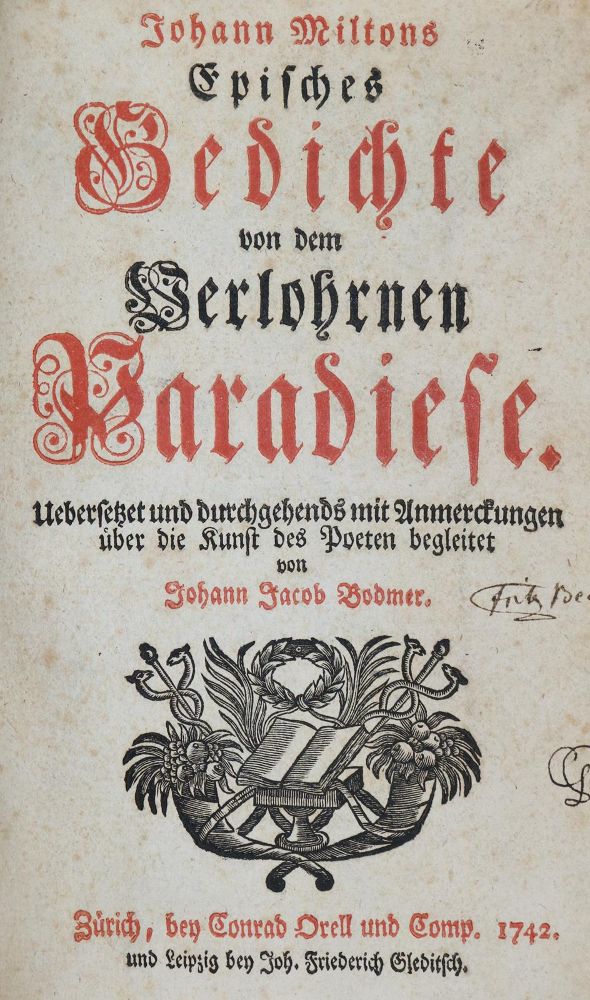 Große Abbildung Nr.1: 133-828 Milton,J.: (Literatur und illustrierte Bücher bis 19.Jahrhundert)