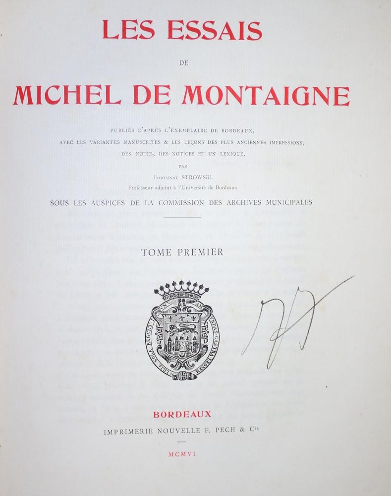 Große Abbildung Nr.1: 133-834 Montaigne,M.de.: (Literatur und illustrierte Bücher bis 19.Jahrhundert)