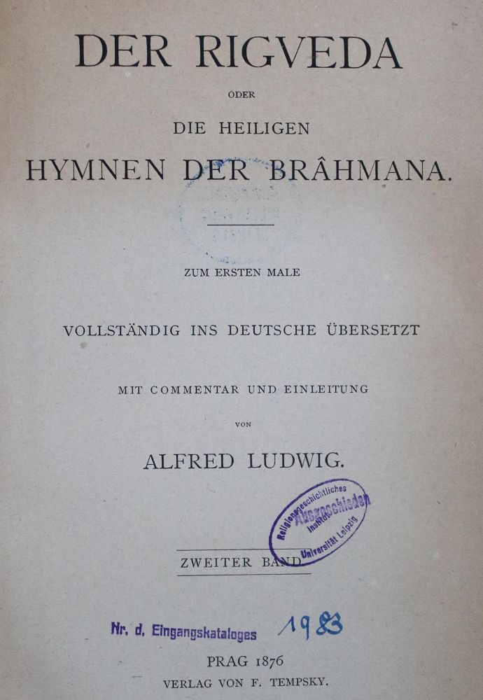 Große Abbildung Nr.2: 133-852 Rigveda: (Literatur und illustrierte Bücher bis 19.Jahrhundert)