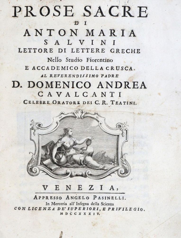 Große Abbildung Nr.1: 133-855 Salvini,A.M.: (Literatur und illustrierte Bücher bis 19.Jahrhundert)