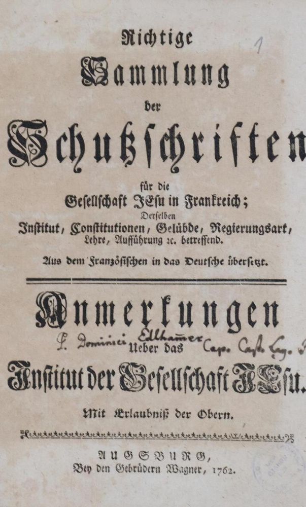 Große Abbildung Nr.2: 133-87 Sammelband: (Gesellschaft Jesu)