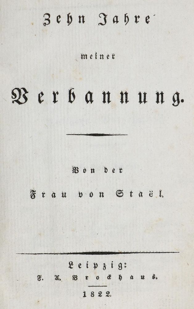 Große Abbildung Nr.1: 133-884 Stael-Holstein,A.L.G.de.: (Literatur und illustrierte Bücher bis 19.Jahrhundert)