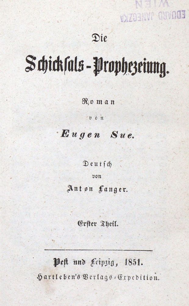 Große Abbildung Nr.1: 133-885 Sue,E.: (Literatur und illustrierte Bücher bis 19.Jahrhundert)