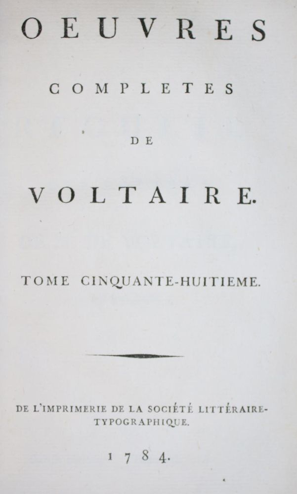 Große Abbildung Nr.1: 133-906 Voltaire,(F.M.Arouet de).: (Literatur und illustrierte Bücher bis 19.Jahrhundert)