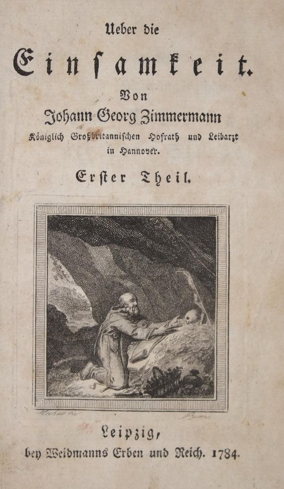 Große Abbildung Nr.1: 133-920 Zimmermann,J.G.: (Literatur und illustrierte Bücher bis 19.Jahrhundert)
