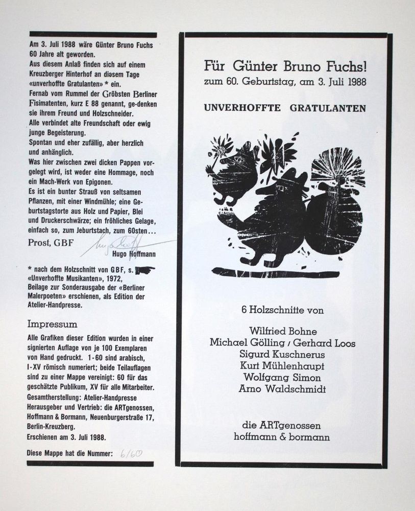 Große Abbildung Nr.2: 133-927 Atelier-Handpresse.: (Literatur und illustrierte Bücher 20.Jahrhundert - Alte Literatur in modernen Ausgaben)