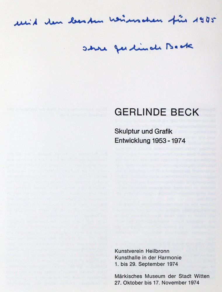 Große Abbildung Nr.6: 133-933 Beck, Gerline.: (Literatur und illustrierte Bücher 20.Jahrhundert - Alte Literatur in modernen Ausgaben)