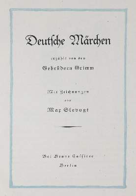Bild Nr.2: 133-1010 Grimm, Brüder.: (Literatur und illustrierte Bücher 20.Jahrhundert - Alte Literatur in modernen Ausgaben)