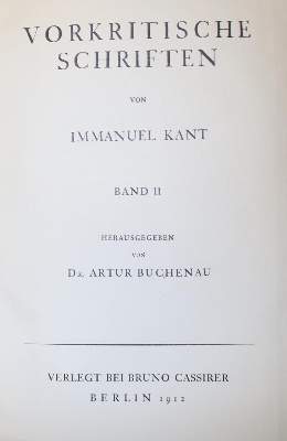 Bild Nr.1: 133-1054 Kant,I.: (Literatur und illustrierte Bücher 20.Jahrhundert - Alte Literatur in modernen Ausgaben)