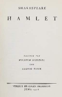 Bild Nr.1: 133-1137 Shakespeare, (W.).: (Literatur und illustrierte Bücher 20.Jahrhundert - Alte Literatur in modernen Ausgaben)