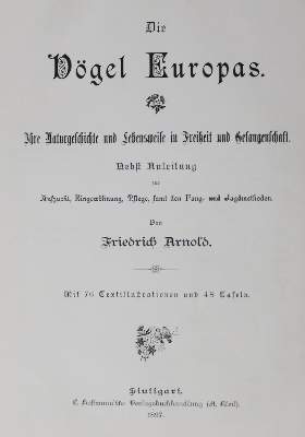 Bild Nr.1: 133-1280 Arnold, F.: (Zoologie, Vögel)