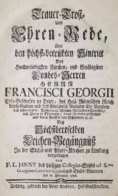 Bild Nr.1: 133-130 Janny,F.L.: (Alte Drucke, Handschriften und Theologie)