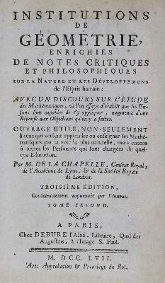 Bild Nr.1: 133-1323 Chapelle,(A.)de la.: (Verschiedene Gebiete - Varia, Mathematik)