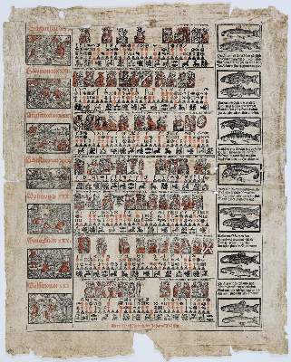 Bild Nr.1: 133-134 Einbandmakulatur.: (Kalender)