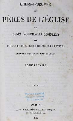 Bild Nr.1: 133-140 Kirchen-Väter.: (Alte Drucke, Handschriften und Theologie)