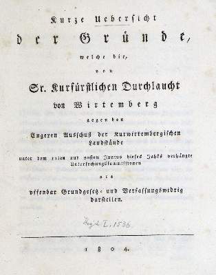 Bild Nr.1: 133-1421 Landstände.: (Deutschland, Baden-Württemberg)