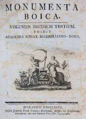 Bild Nr.1: 133-1453 Monumenta Boica.: (Deutschland, Bayern)