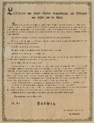 Bild Nr.1: 133-1529 Proklamation: (Deutschland, Revolution 1848/49 - Vormärz - Politik)
