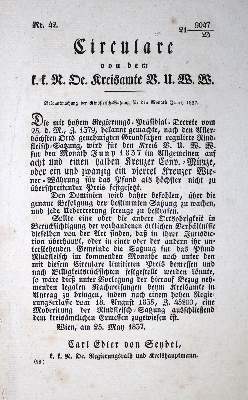 Bild Nr.1: 133-1595 Sammlung: (Österreich, Einblattdrucke u. Flugschriften)