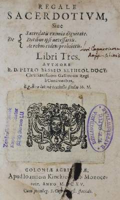 Bild Nr.1: 133-16 Besse,P.de.: (Alte Drucke, Handschriften und Theologie)