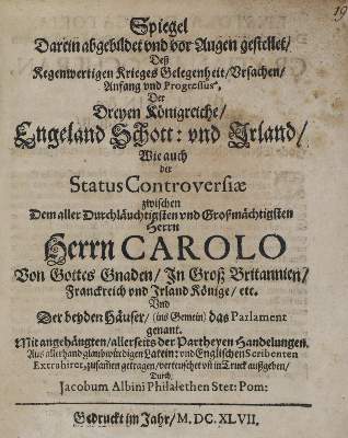Bild Nr.1: 133-1643 Albinus,J.: (Verschiedene Länder - Geschichte, Großbritannien)
