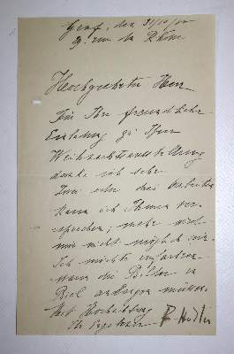 Bild Nr.1: 133-1709 Hodler, Ferdinand,: (Autographen)