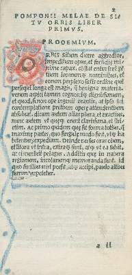 Bild Nr.1: 133-174 Pomponius Mela.: (Alte Drucke, Handschriften und Theologie)