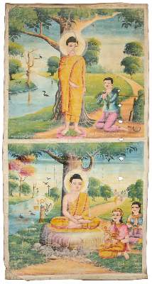 Bild Nr.1: 133-1818 Rollbild (Patua).: (Asiatika, Thangka)