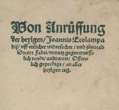 Bild Nr.2: 133-182 Oecolampadius,J.: (Reformation)