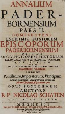 Bild Nr.1: 133-193 Schaten,N.: (Alte Drucke, Handschriften und Theologie)