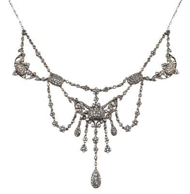 Bild Nr.1: 133-1946 Strasscollier, Silber um 1800.: (Schmuck, Collier)