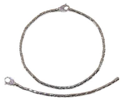 Bild Nr.1: 133-1950 Hochwertiges Set 585 WG: (Schmuck, DRC Pforzheim)