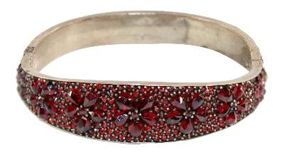 Bild Nr.1: 133-1954 Granatarmreif, Silber.: (Schmuck)
